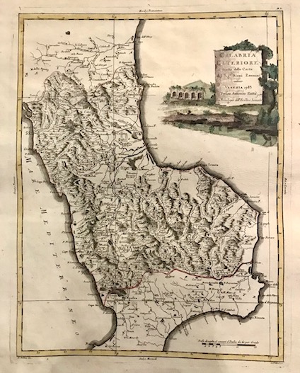 Zatta Antonio (1722-1804) Calabria citeriore tratta dalle carte del Sig. Rizzi Zannoni 1783 Venezia 